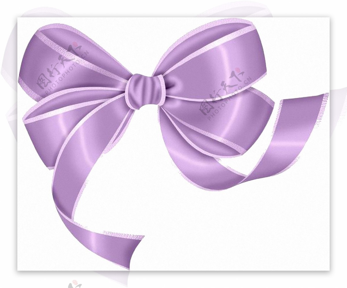 漂亮紫色蝴蝶结免抠png透明图层素材