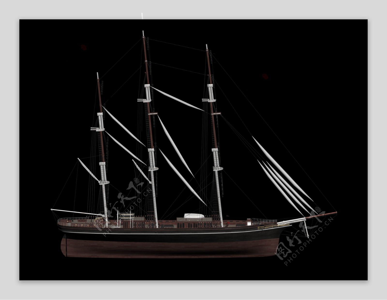 古代桅杆帆船免抠png透明图层素材