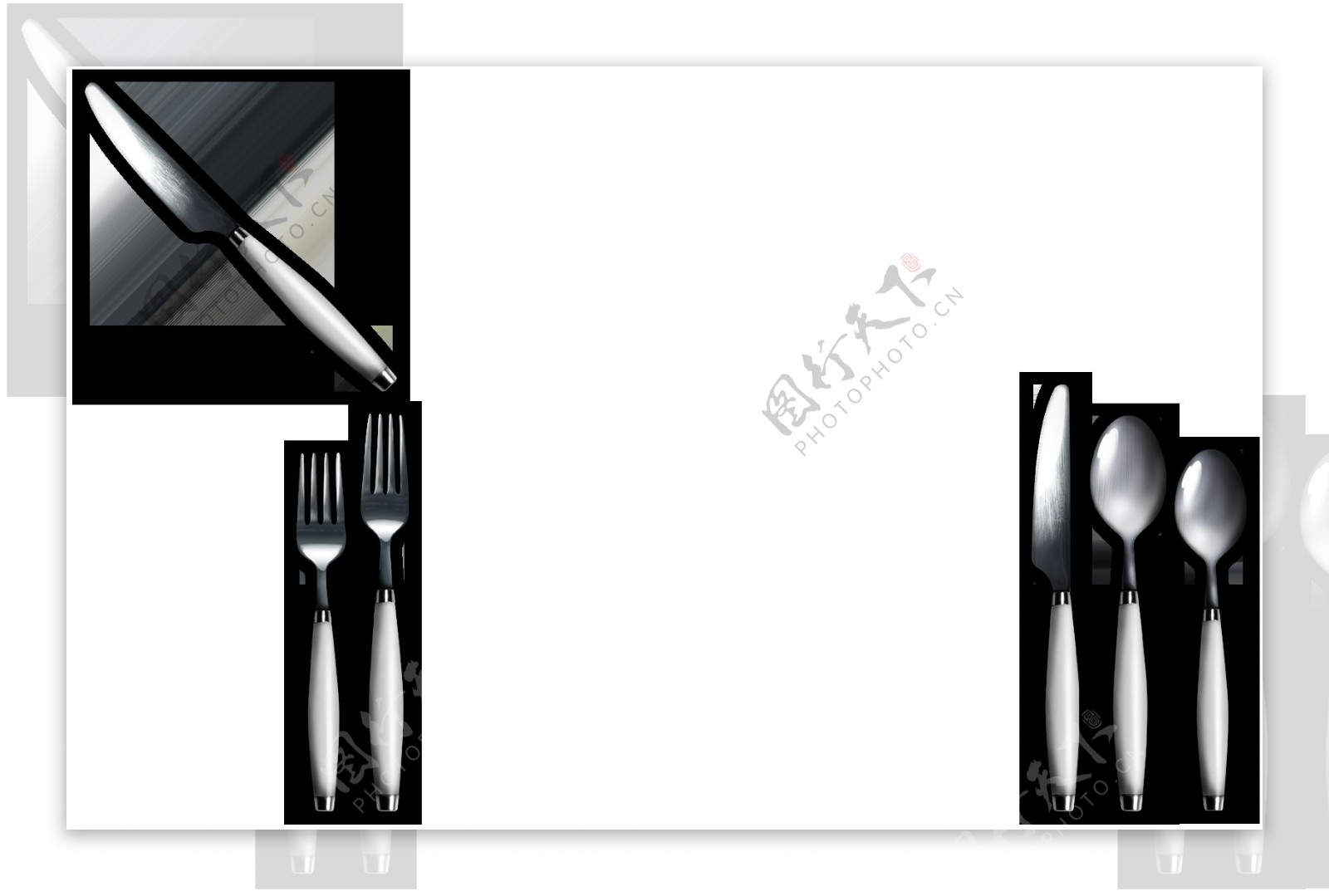 六只勺子餐具免抠png透明图层素材