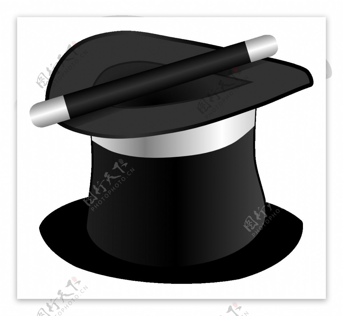 手绘黑色魔术帽免抠png透明图层素材