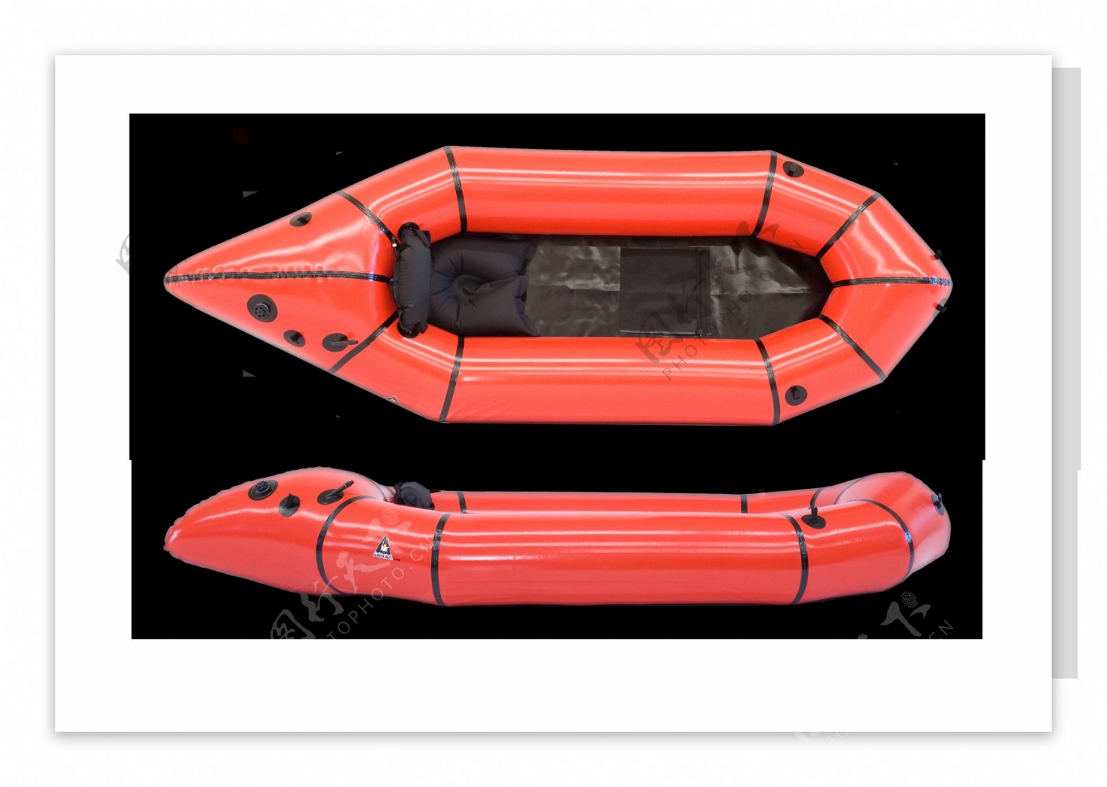 红色漂流艇免抠png透明图层素材