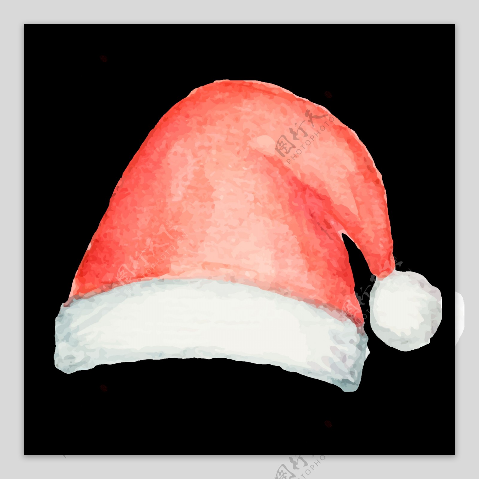 手绘圣诞帽子透明素材