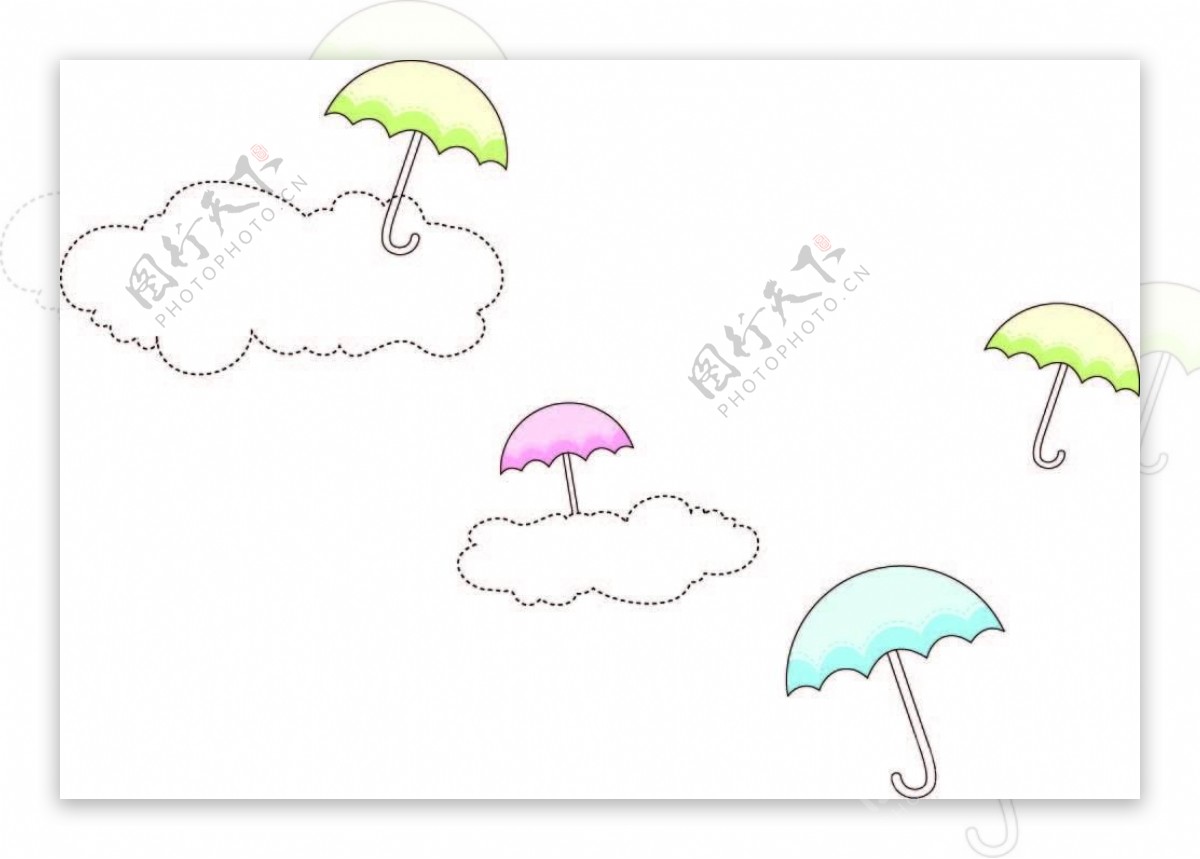 卡通雨伞装饰图案