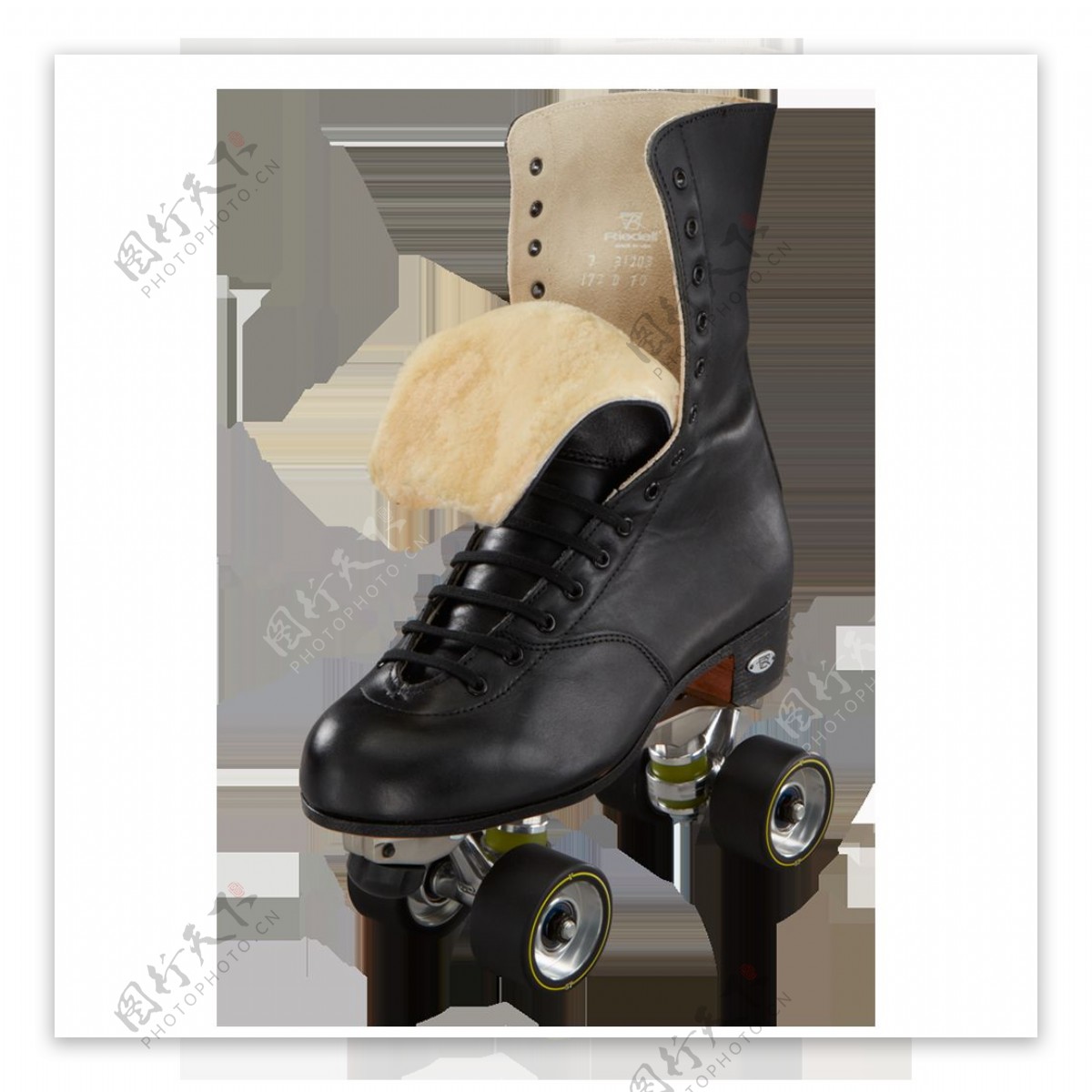 黑色长筒溜冰鞋免抠png透明素材
