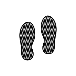黑白线条绘制的各种足迹图标集