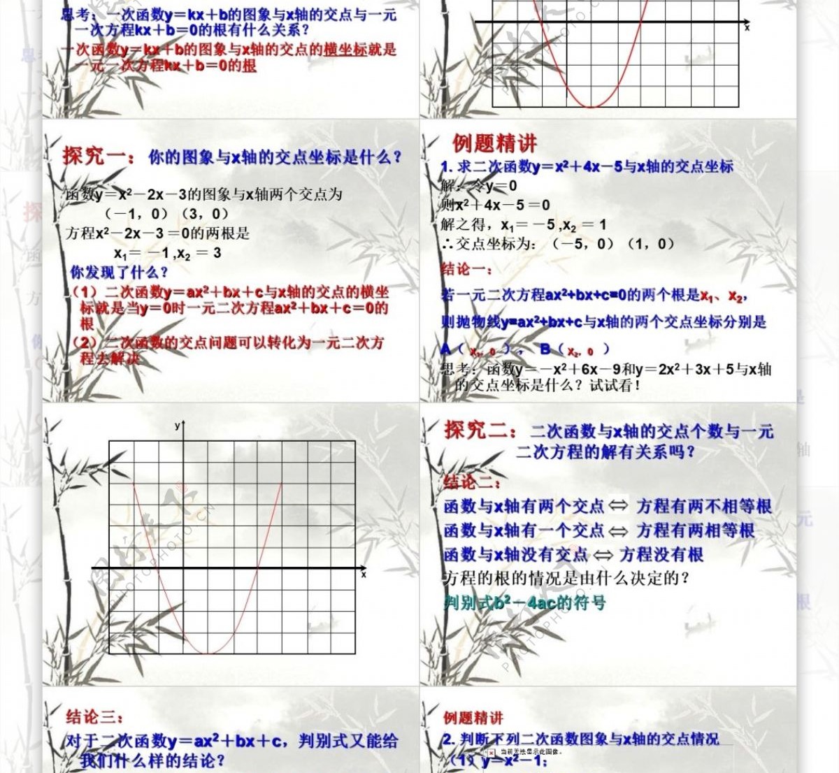 二次函数与一元二次方程复习解题