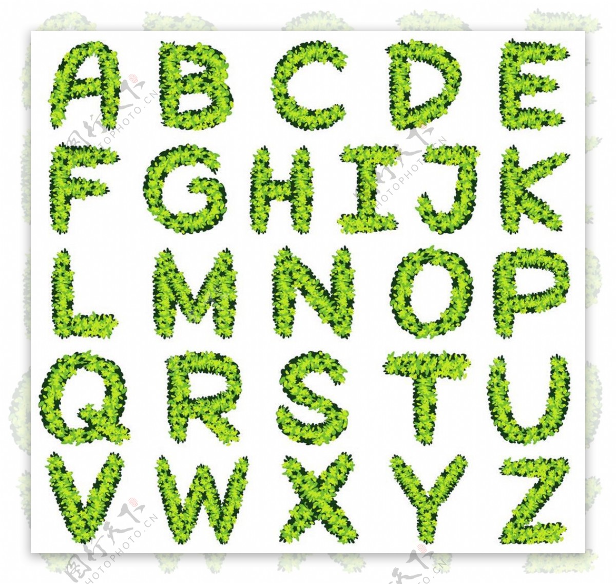 绿色草地字母字体图片1