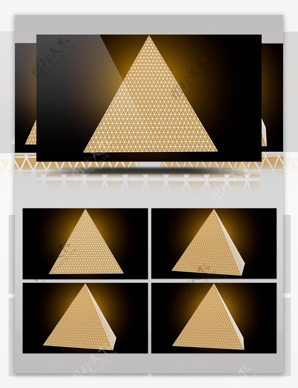 金色三角形视频素材