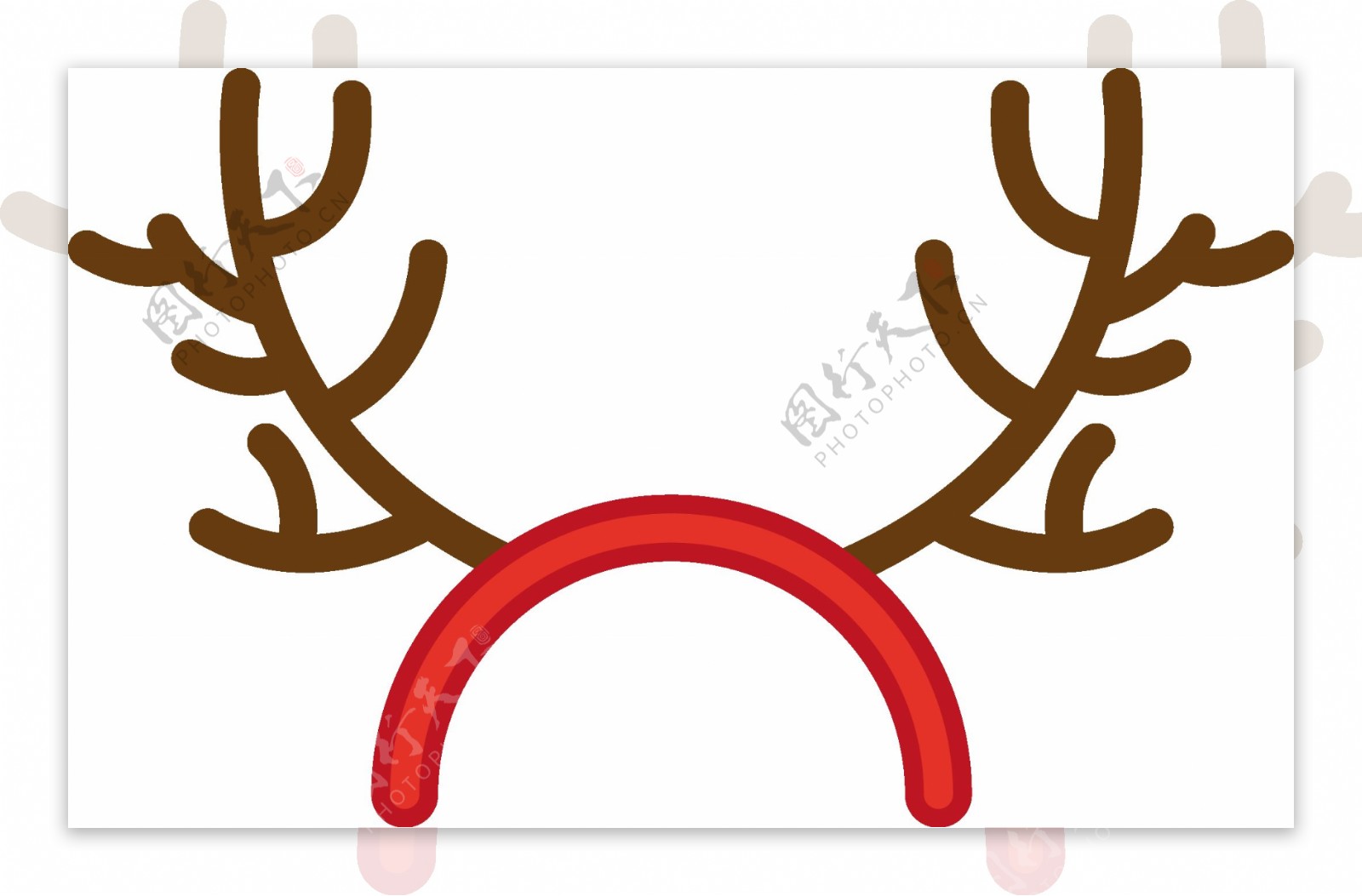 卡通圣诞麋鹿角装饰元素