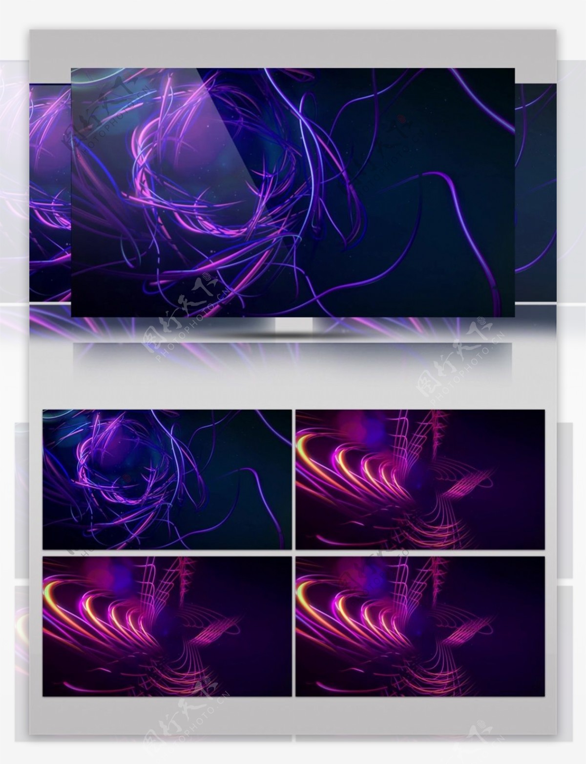紫色梦幻线条高清视频素材