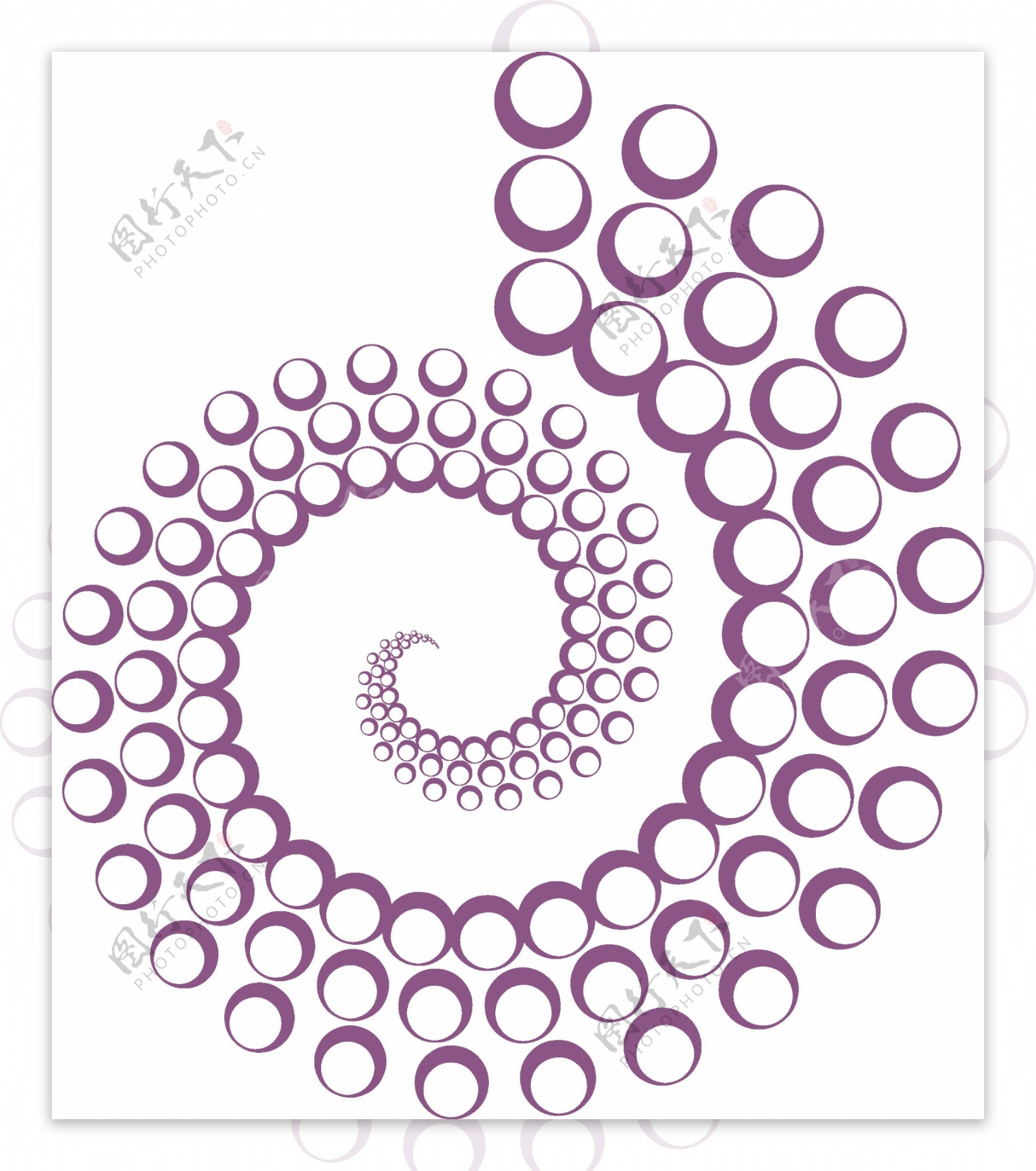 创意紫色螺旋圆圈png元素