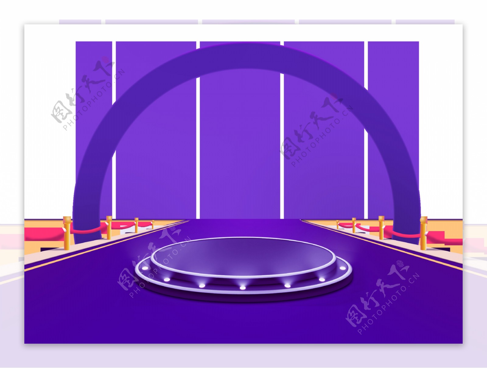 紫色舞台装饰素材