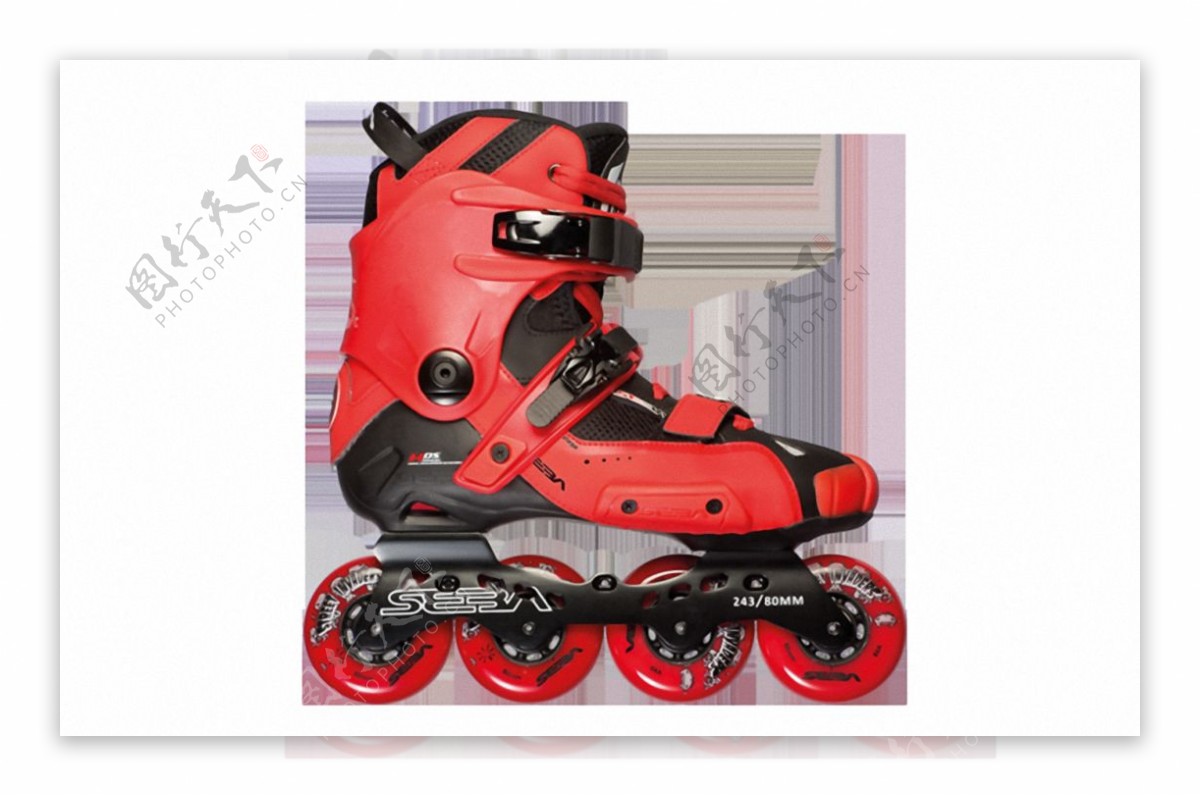 红色漂亮溜冰鞋免抠png透明素材