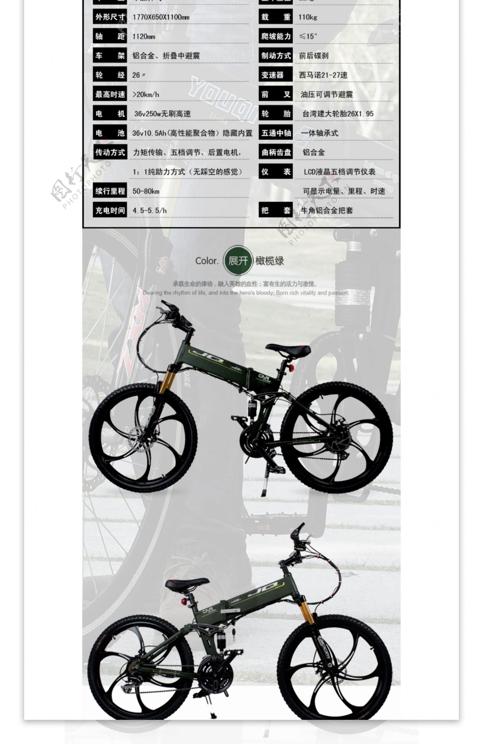 山地自行车详情页模板