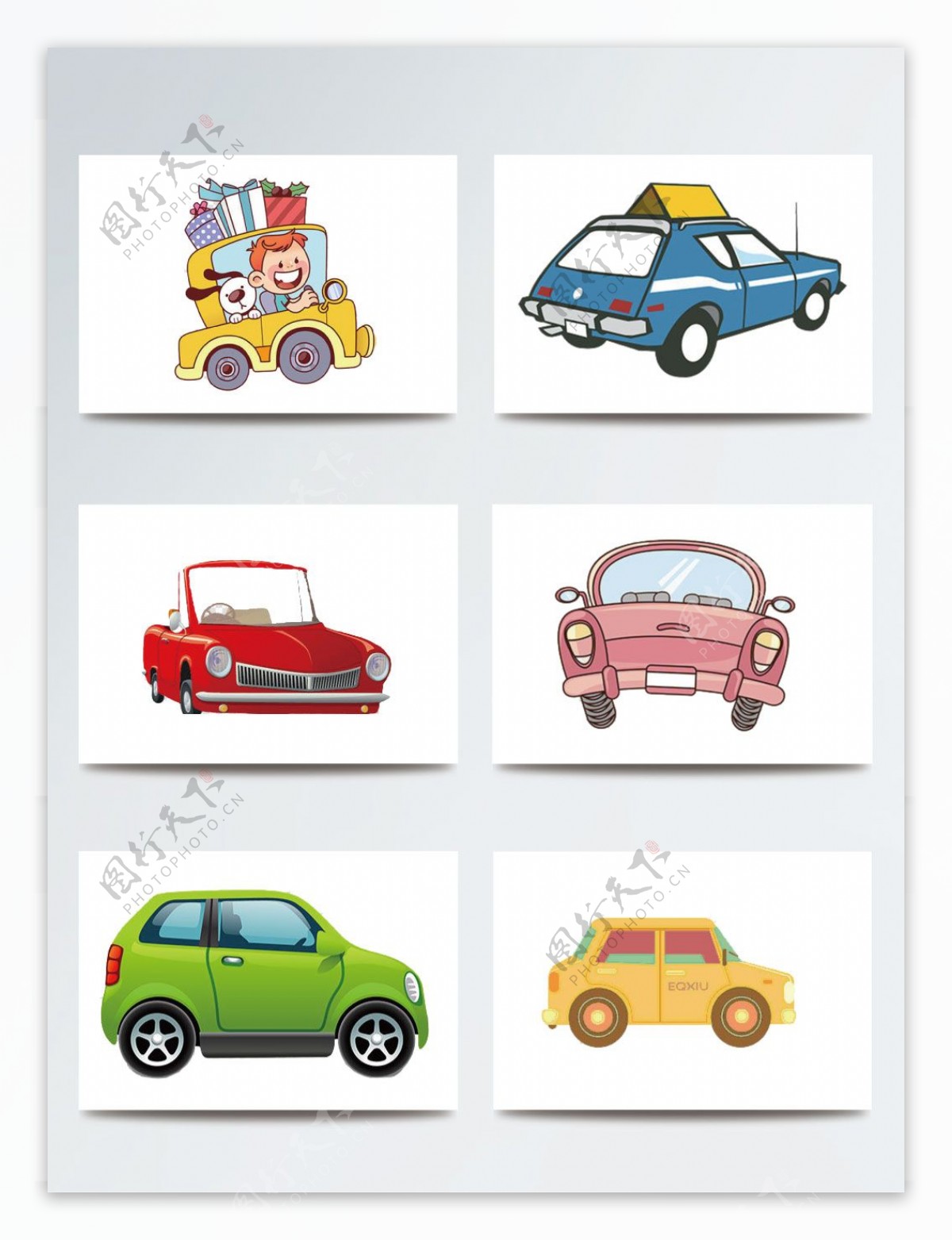卡通可爱玩具小汽车小轿车设计元素