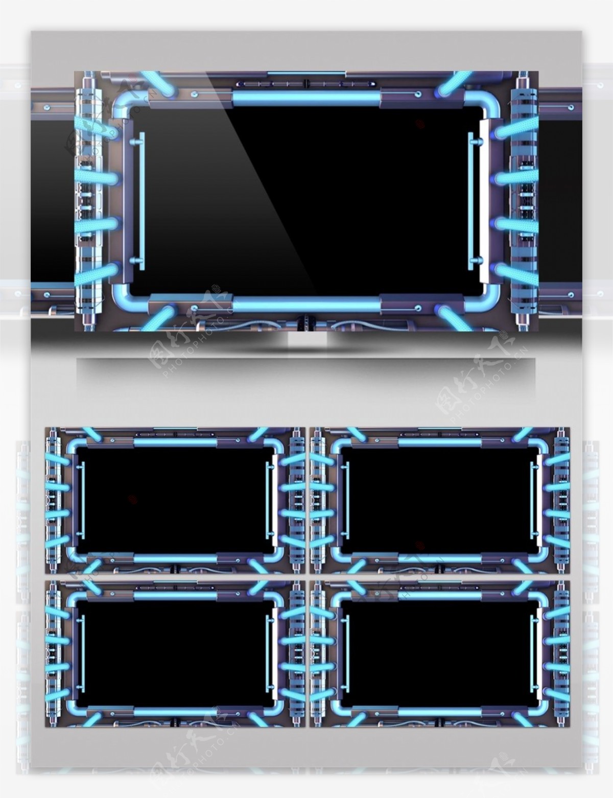 蓝光科技边框视频素材