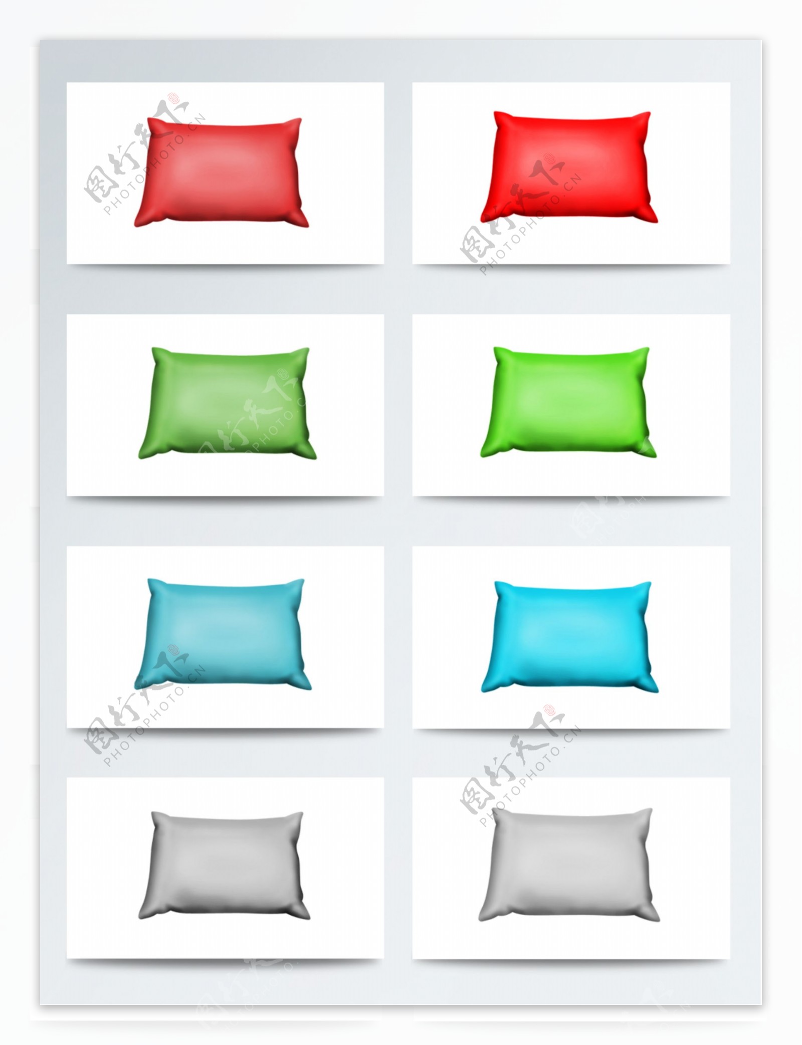 3D立体彩色枕头图标元素