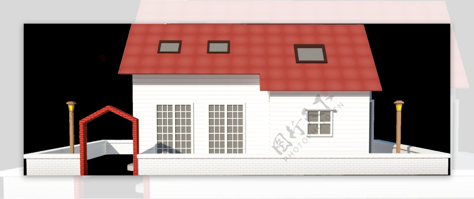红色卡通房子元素设计