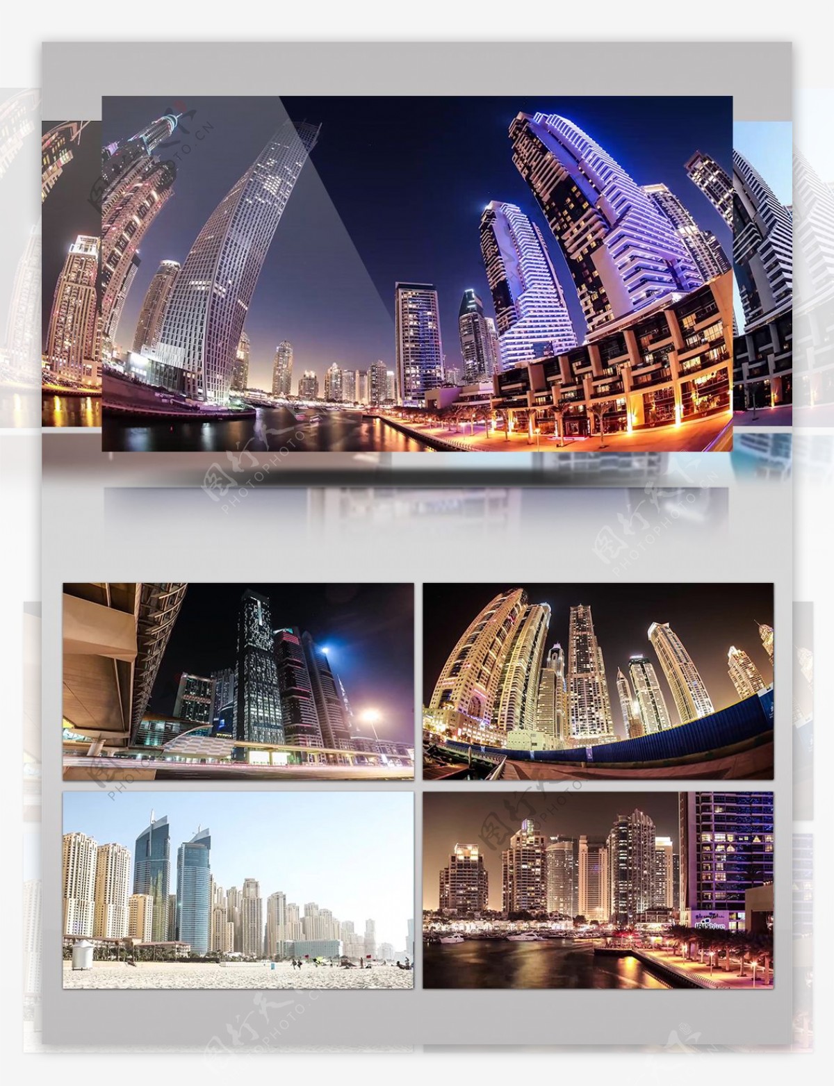 4K现代科技智慧时尚城市迪拜城市景观展示