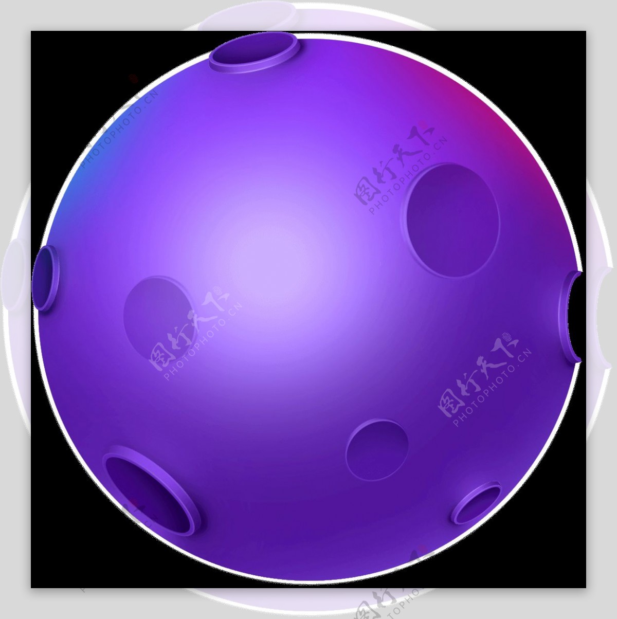 紫色童趣动画版气球PNG元素