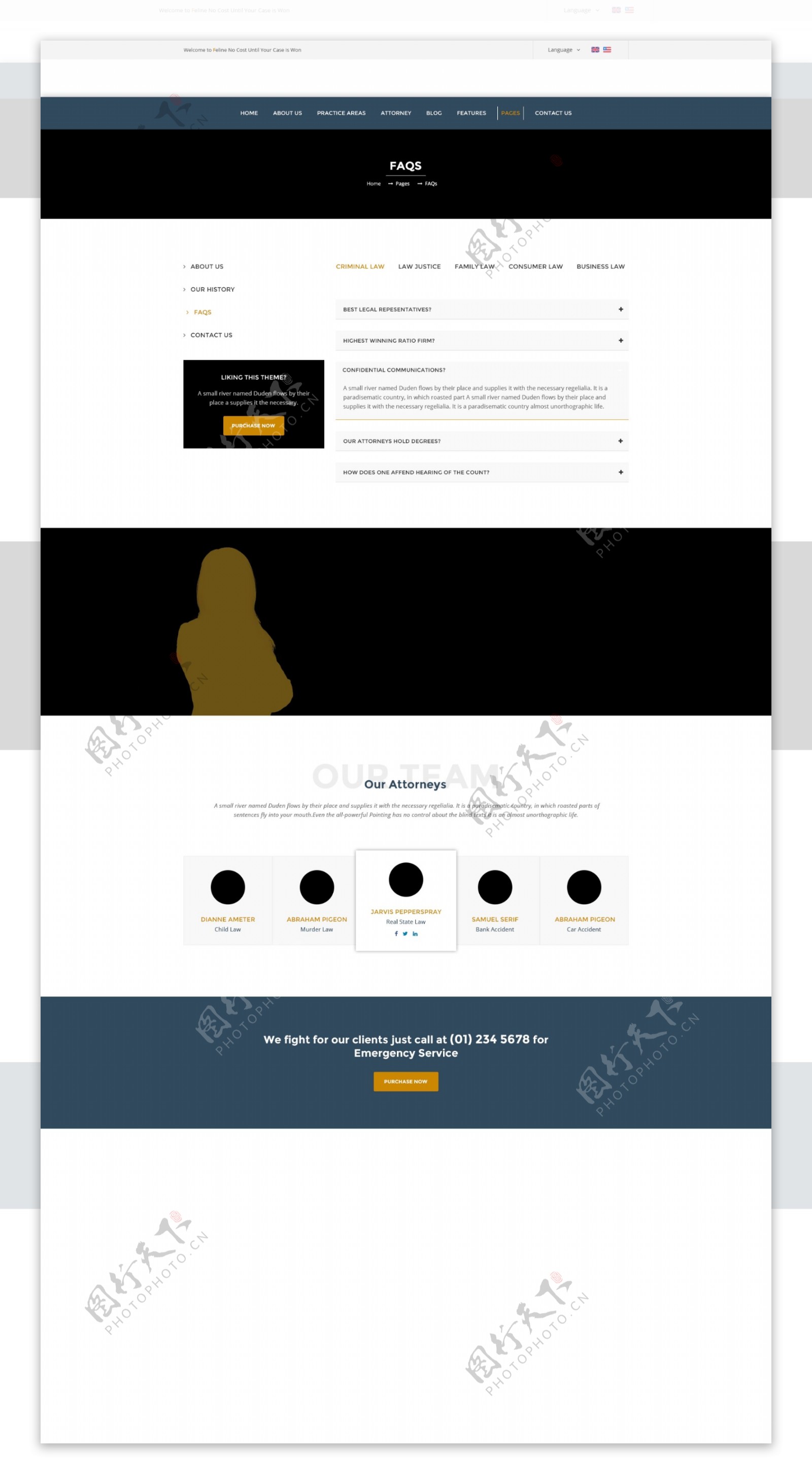 黑色网站模板网页界面PSD模板