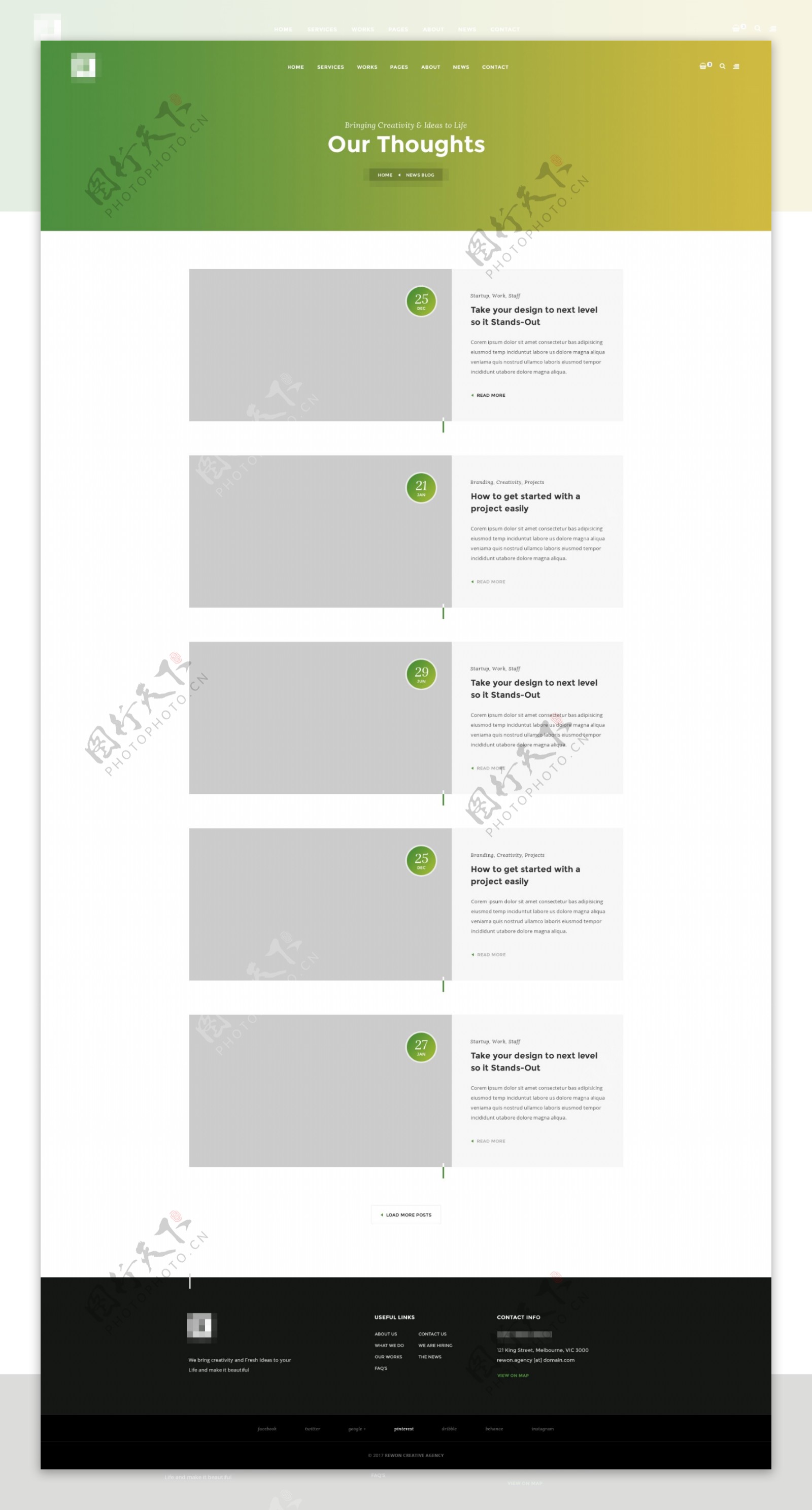企业科技电子商务网站之博客列表展示模板