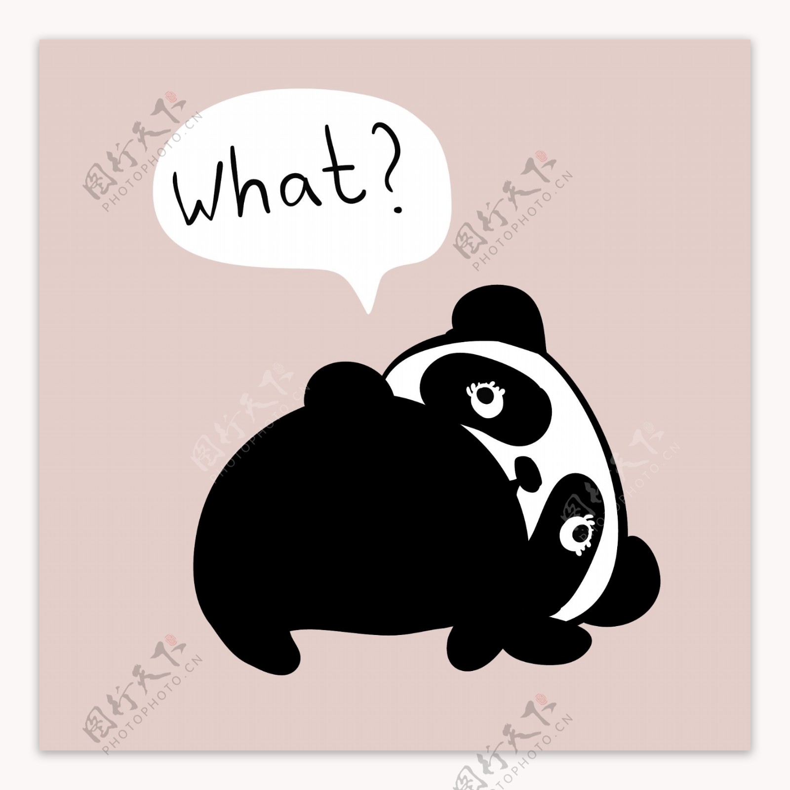 疑惑小熊猫卡通素材