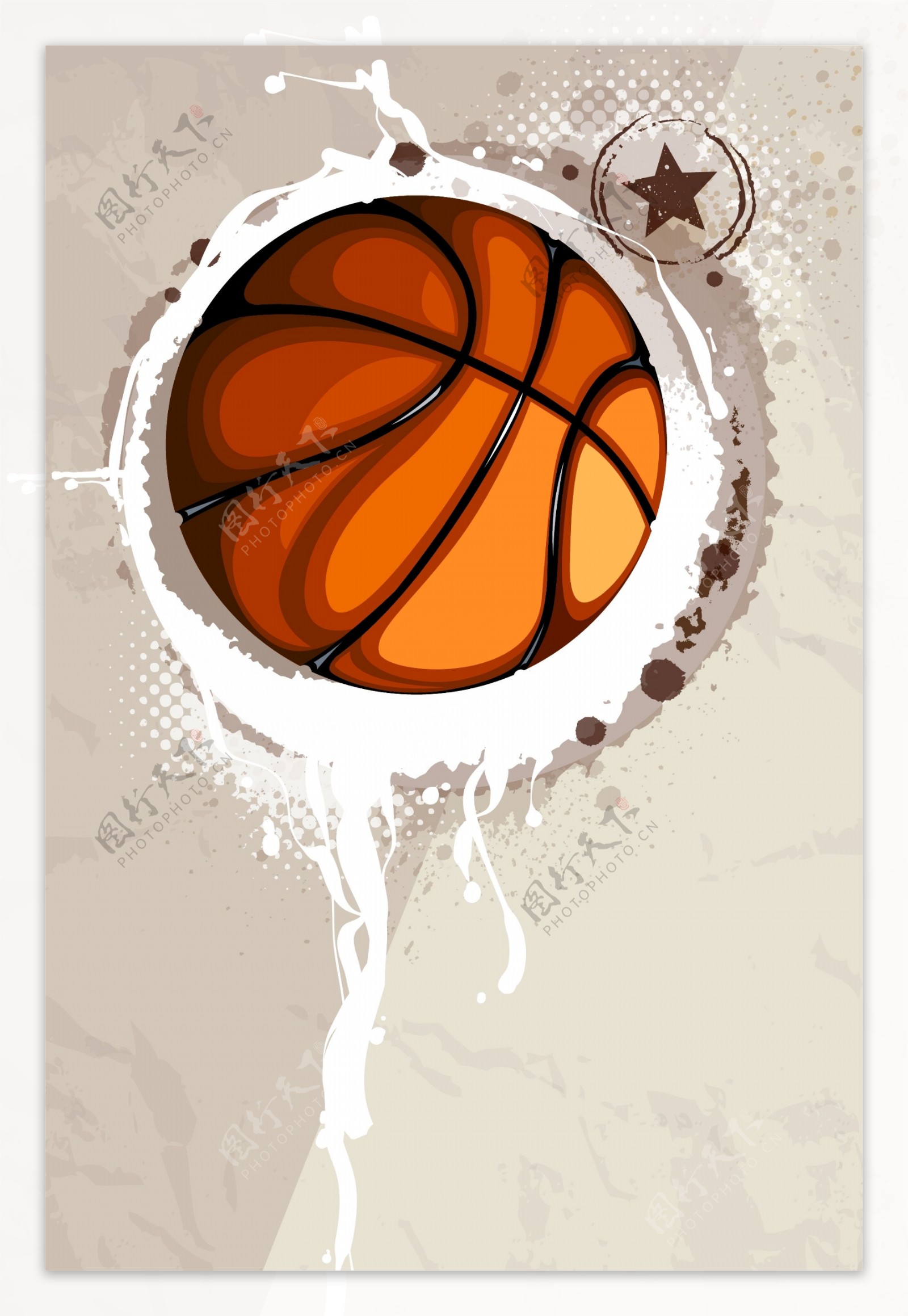 篮球比赛海报矢量背景
