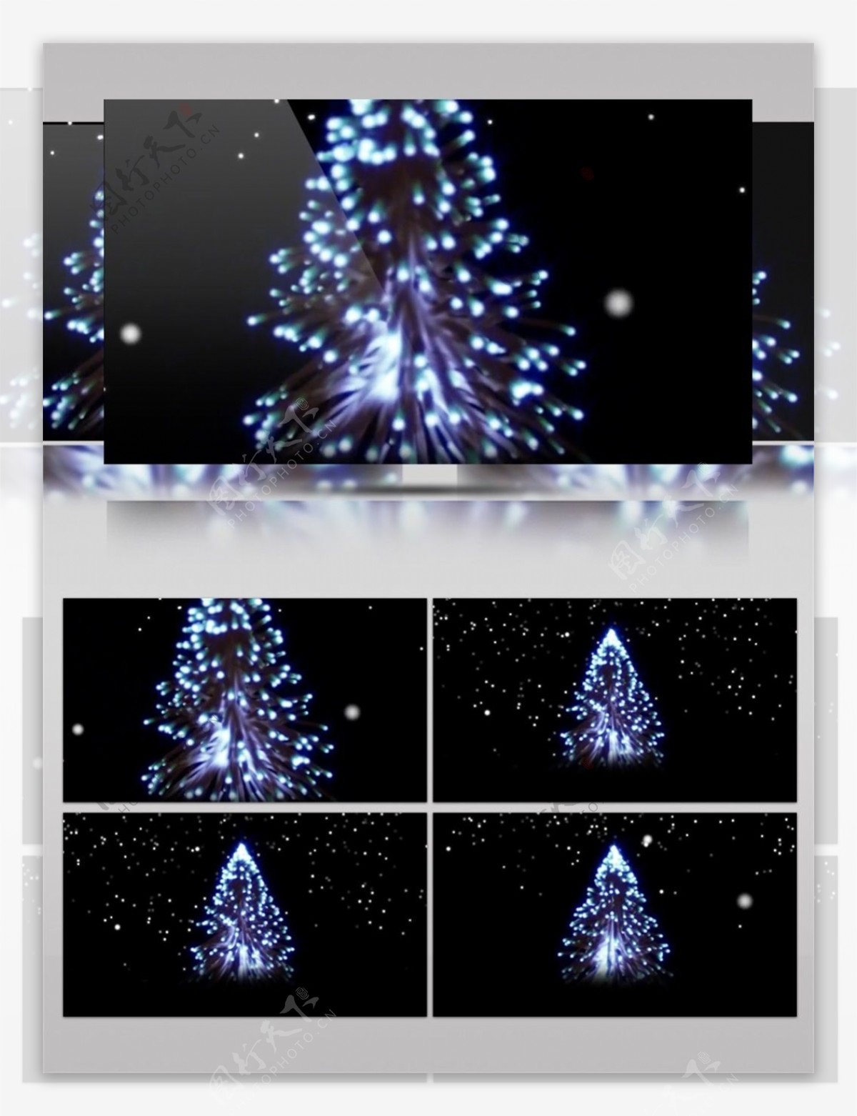 白光圣诞树圣诞节视频素材