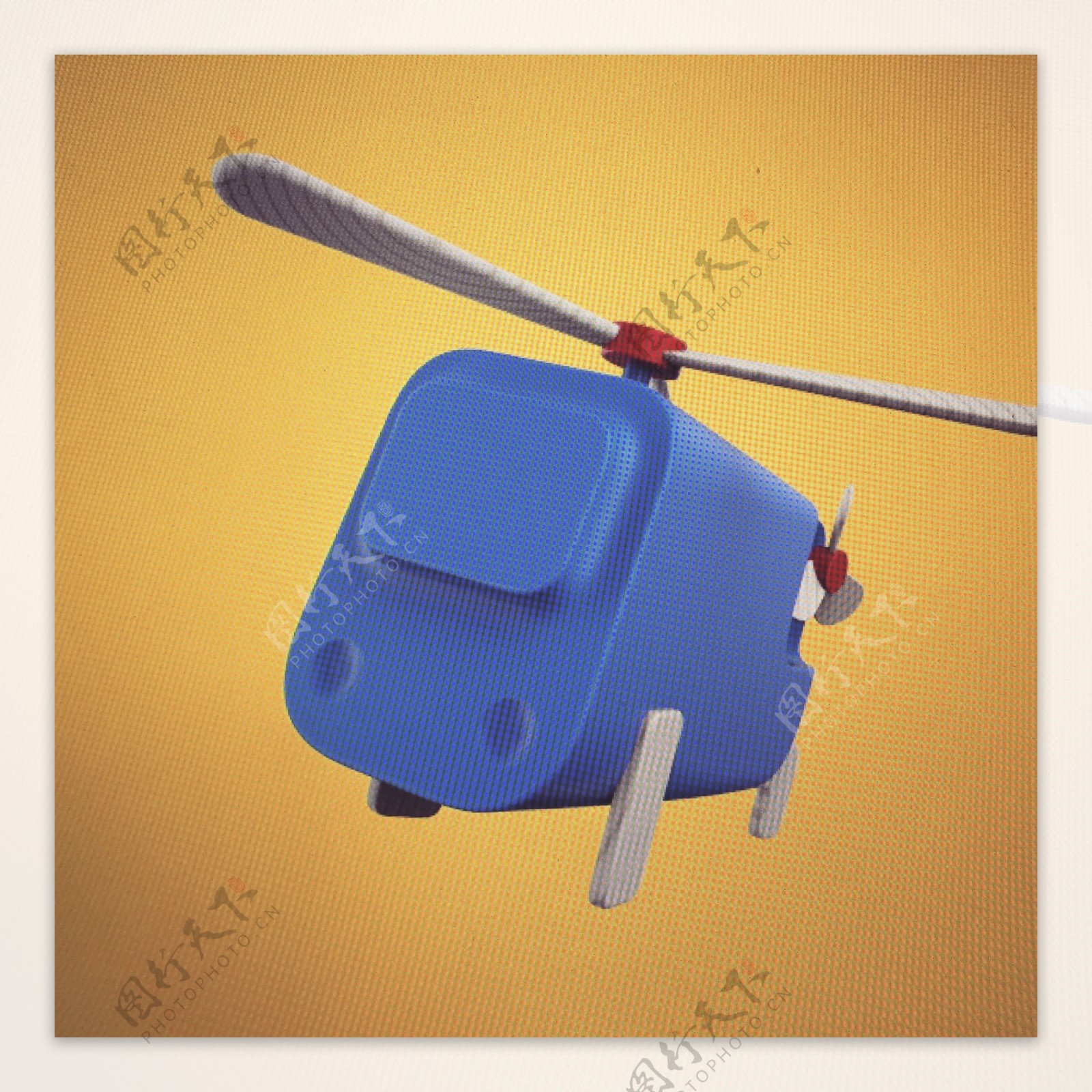 可爱的蓝色直升飞机jpg素材