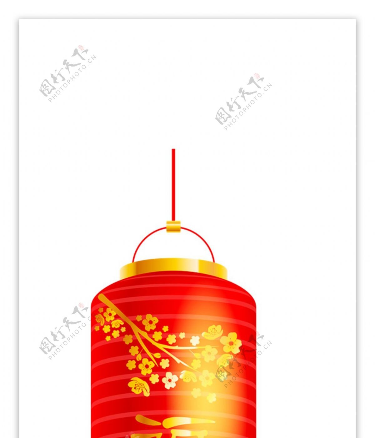 中国风新年花纹福字灯元素
