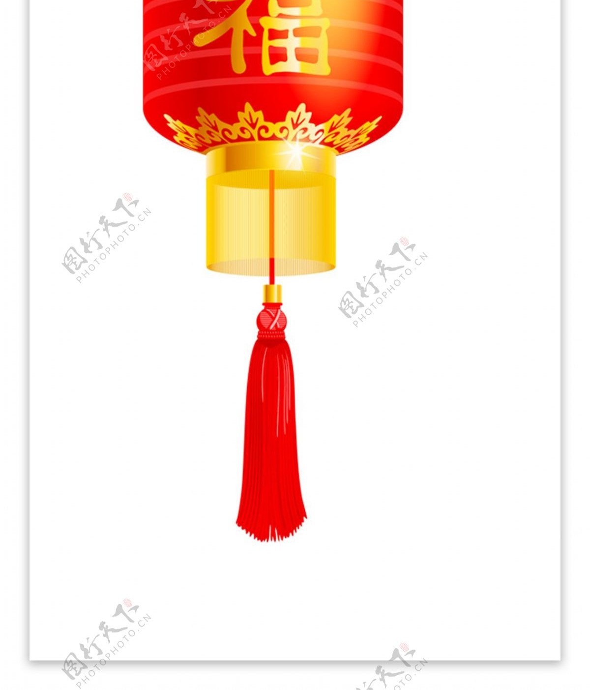 中国风新年花纹福字灯元素