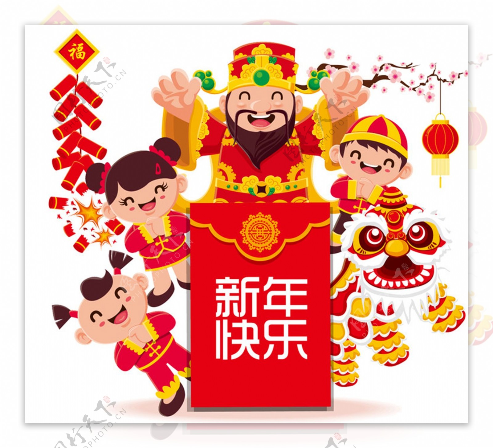 中国风新年快乐主题元素