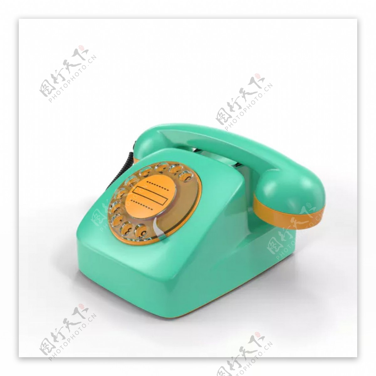 复古绿色电话机子设计
