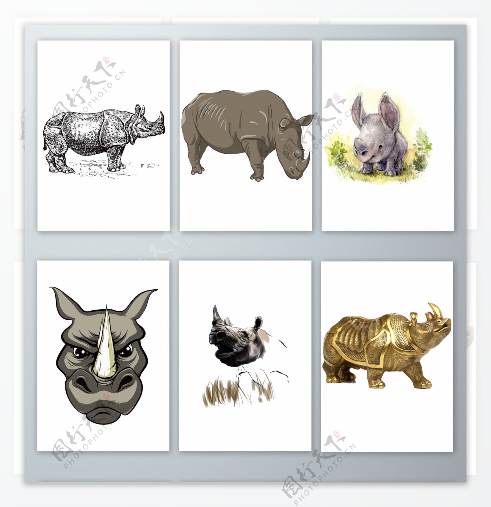 犀牛免抠图犀牛素材PNG