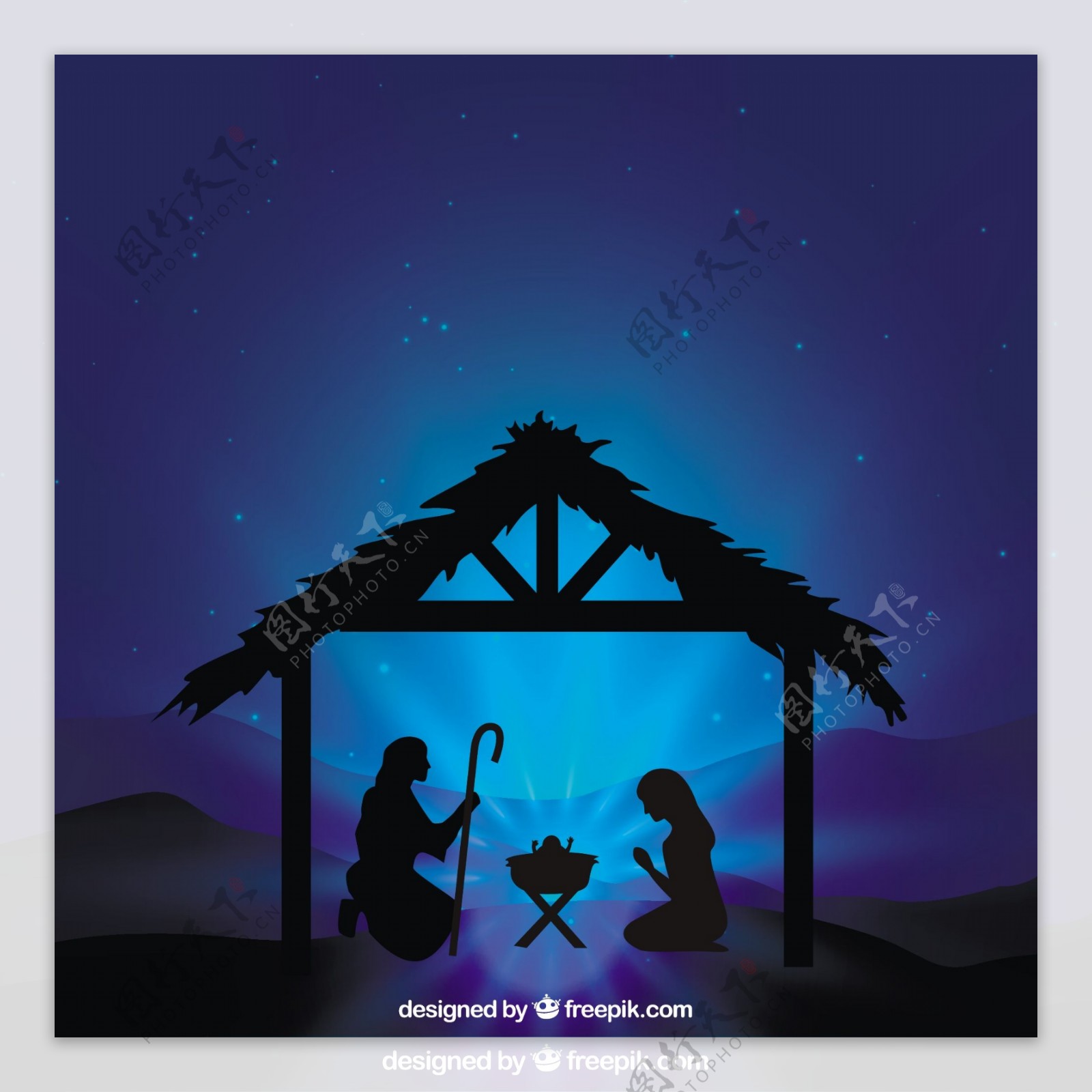 耶稣诞生场景剪影