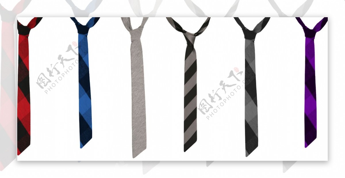 各种色彩宽横纹领带png元素