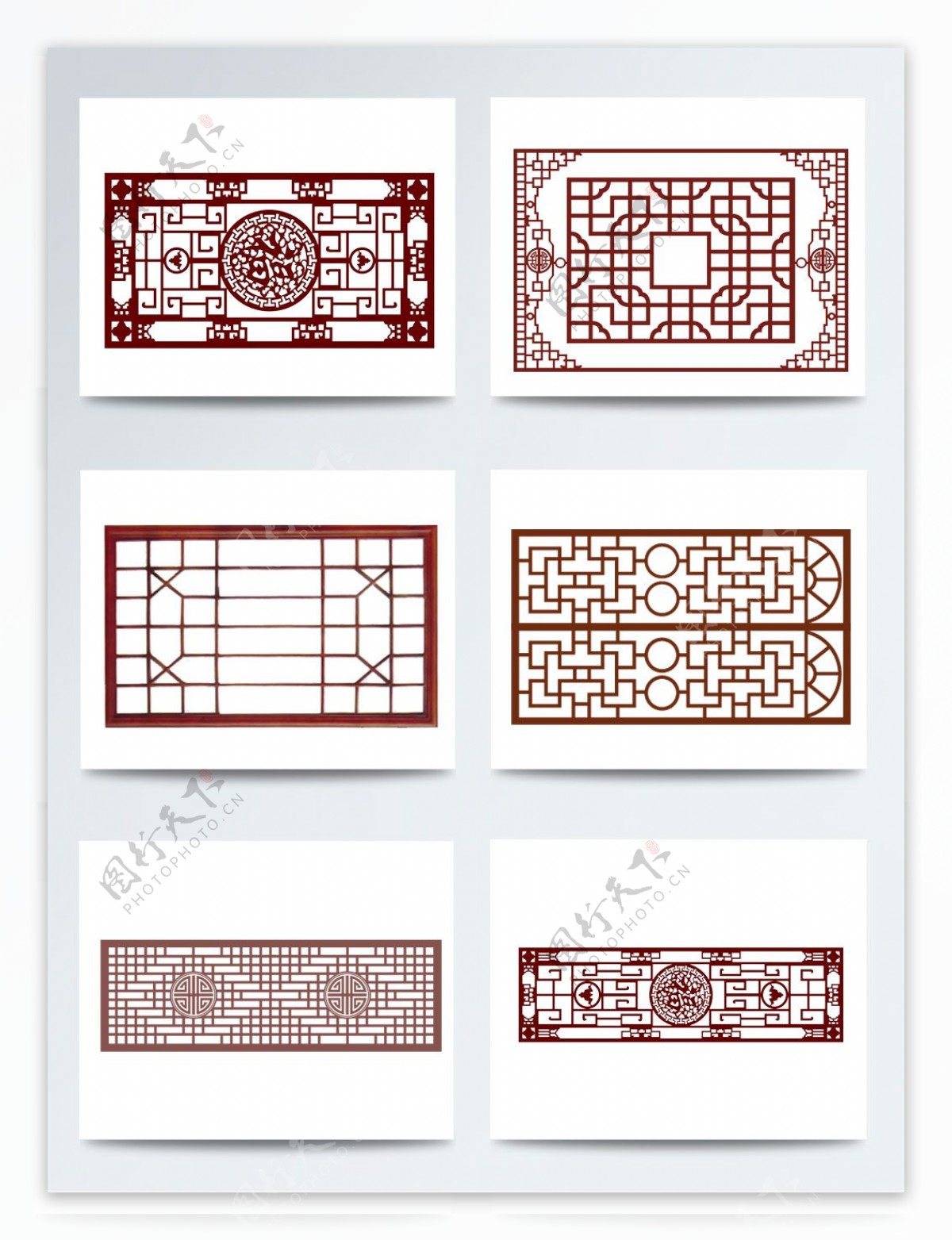 中国风古典中式窗户PNG素材