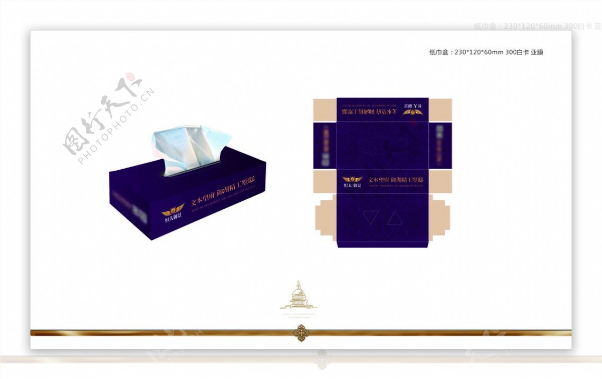 紫色VI纸巾盒