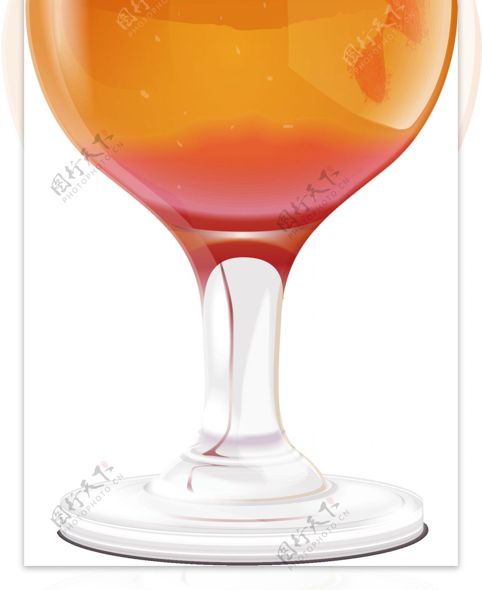 冰凉夏日清爽橙汁透明饮料素材