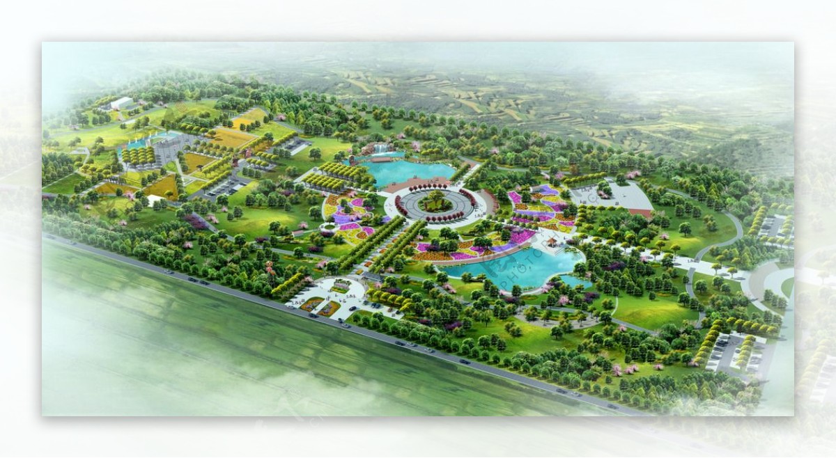 植物园景观规划设计鸟瞰图