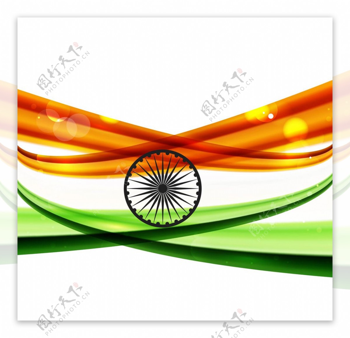 闪亮的印度国旗背景