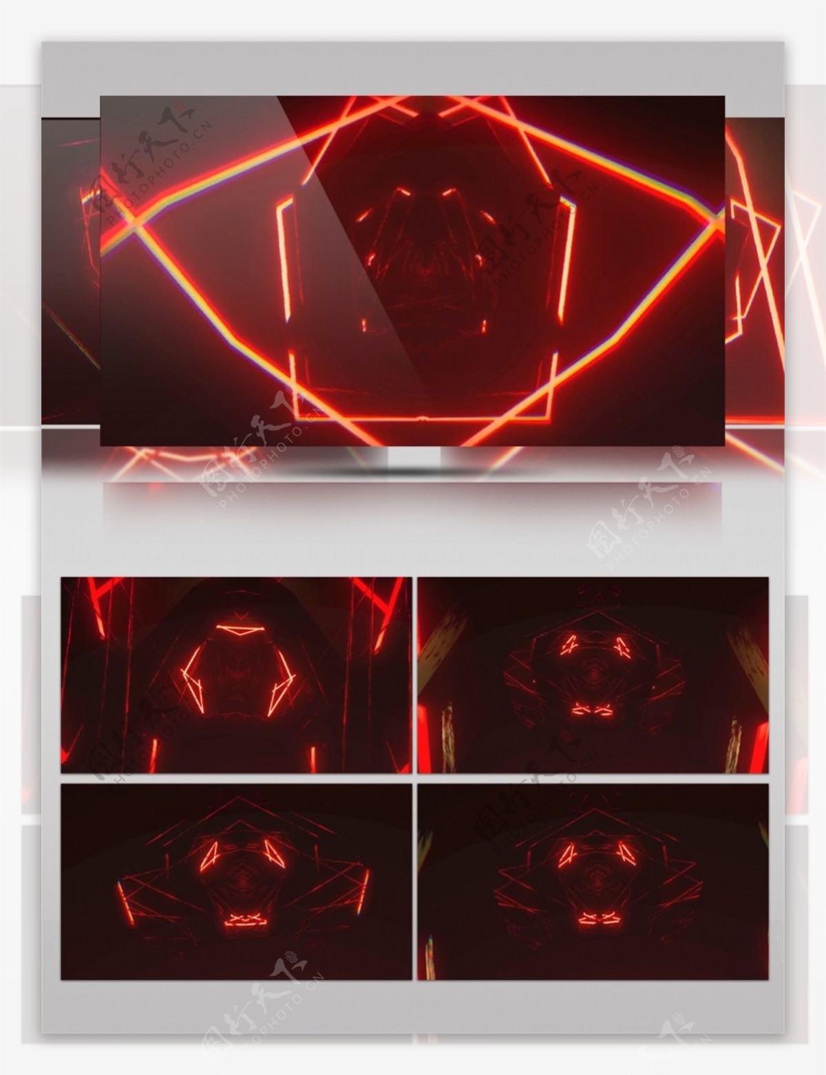 红色编织光束动态视频素材