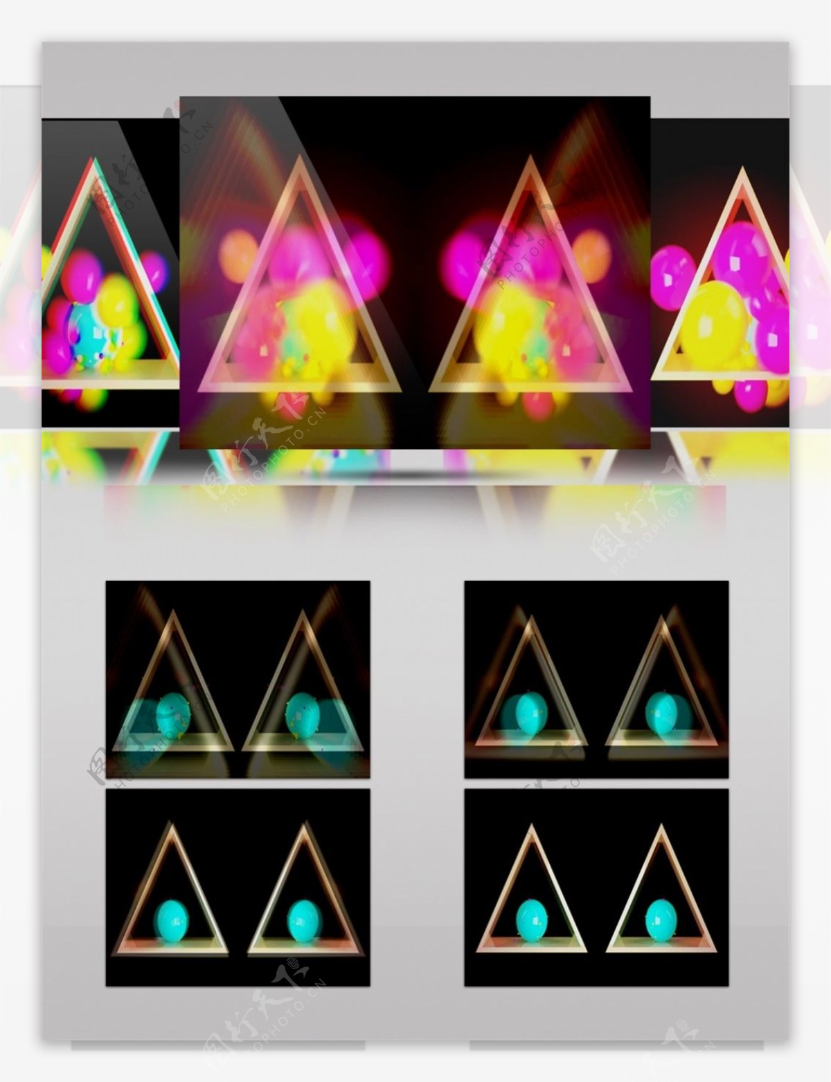 幻彩光束三角动态视频素材