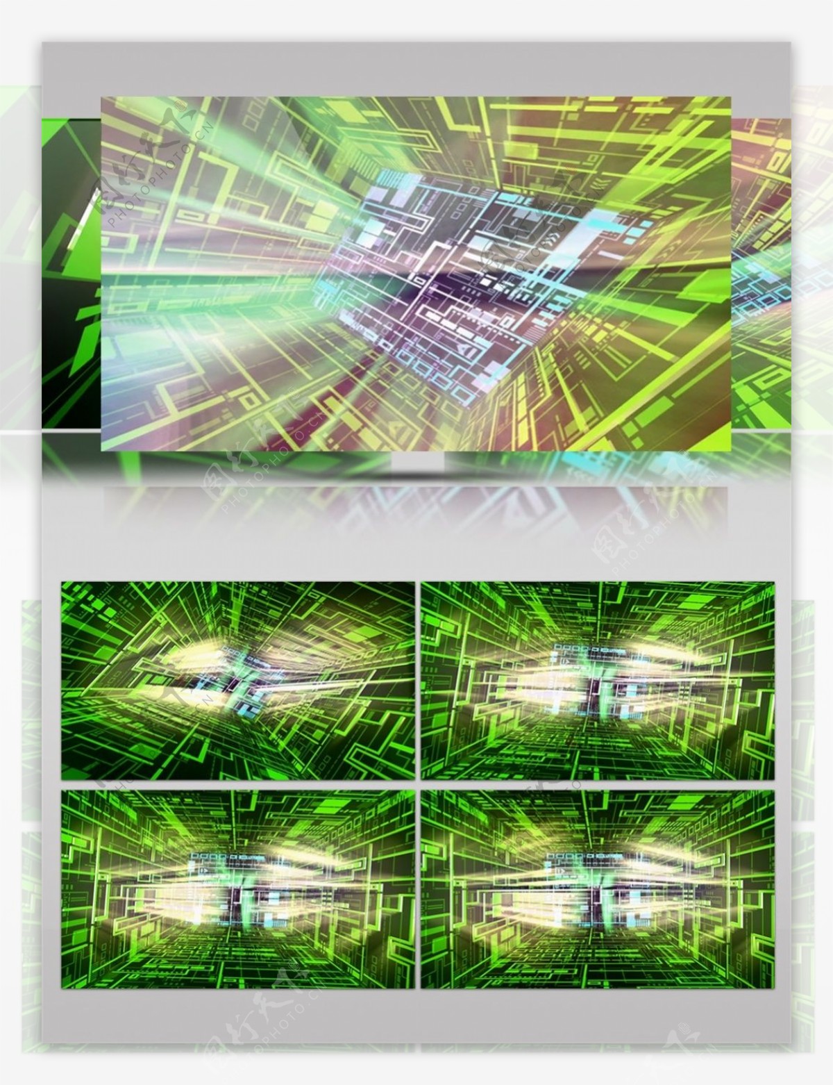 绿色幻影隧道动态视频素材