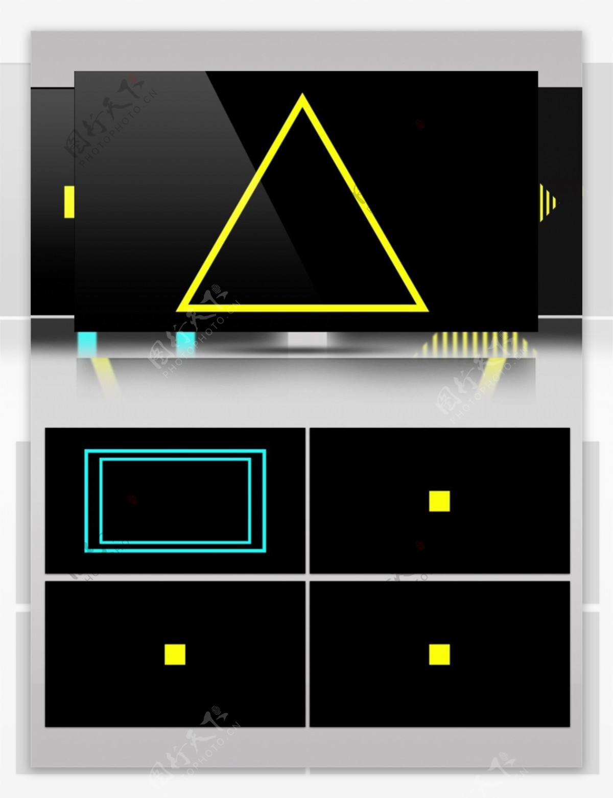 黄色光束三角动态视频素材