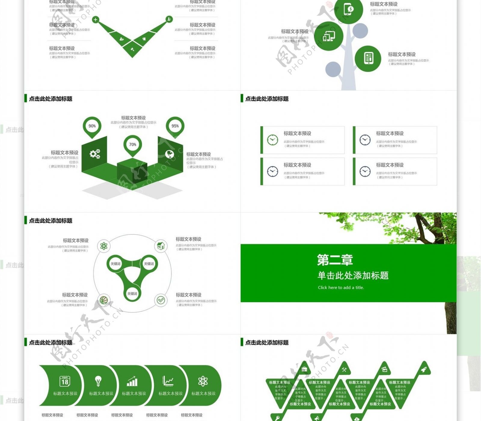 绿色清新环保主题PPT模板