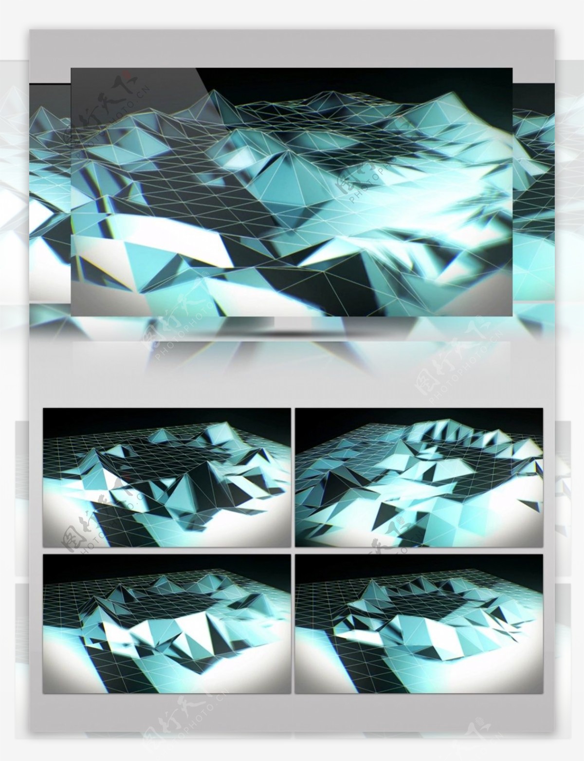 蓝色水晶沙漠动态视频素材