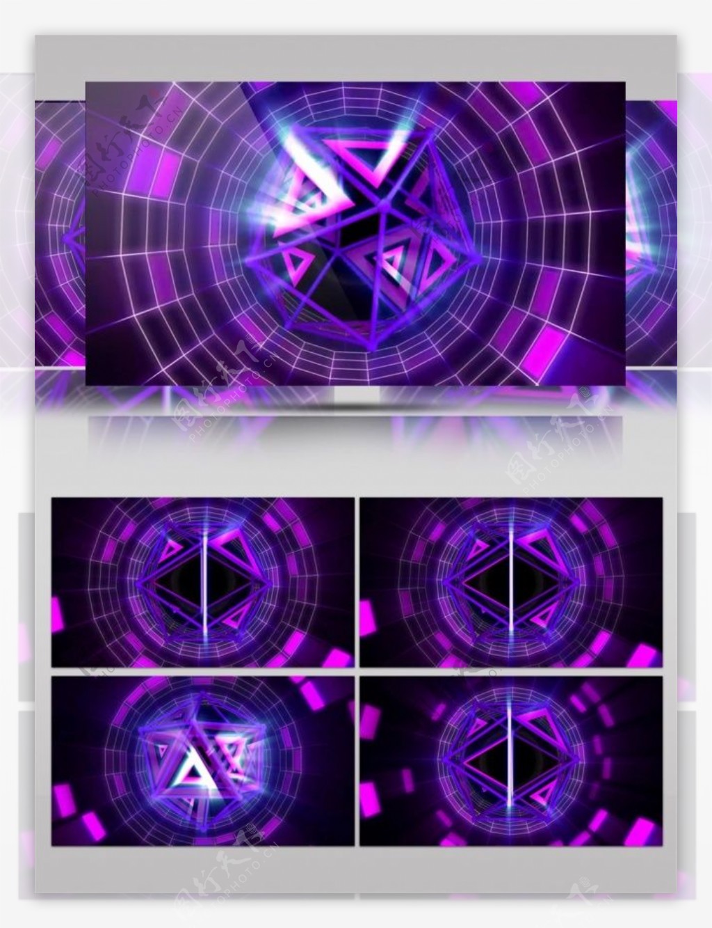 紫色水晶光束动态视频素材