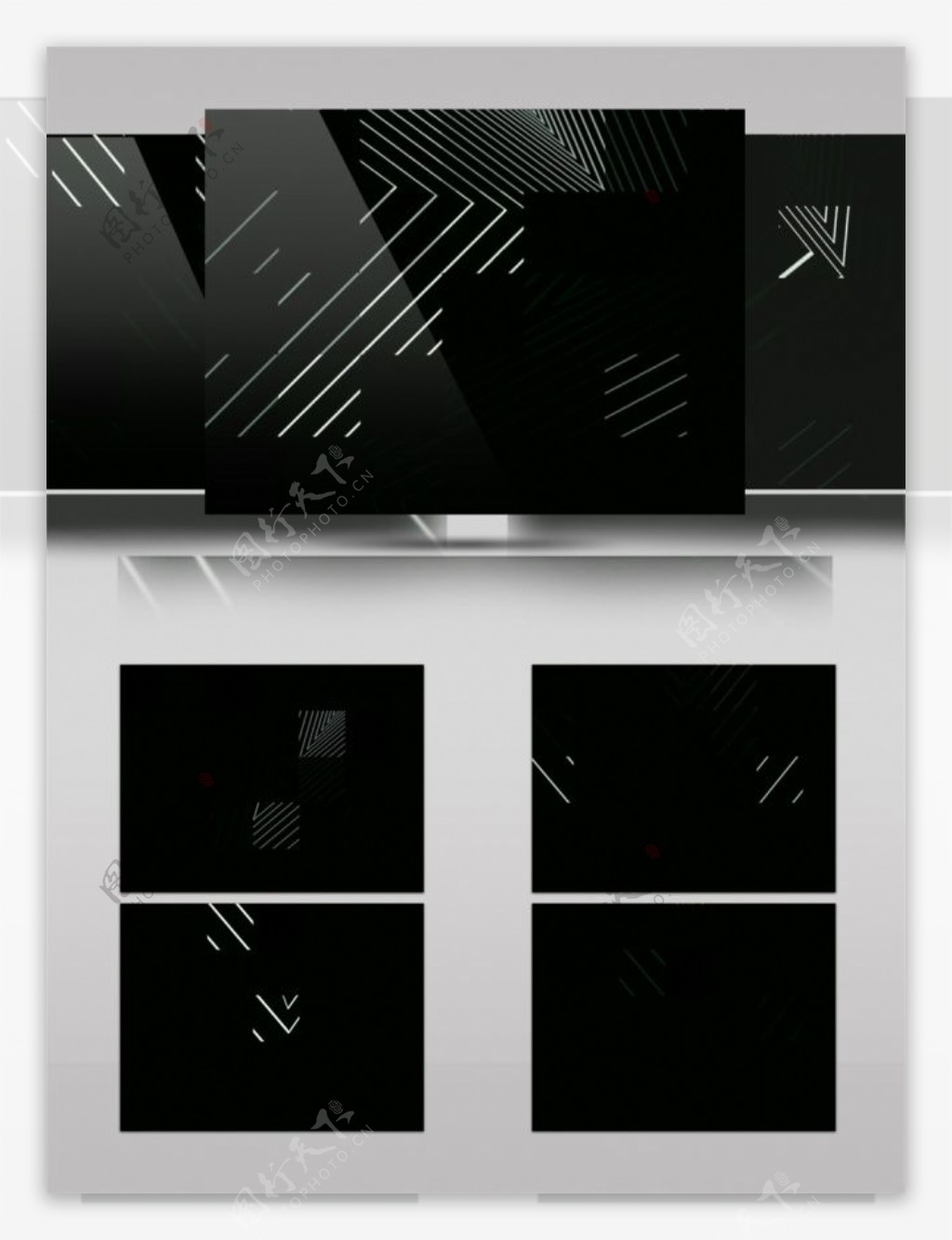 黑白平行光束动态视频素材